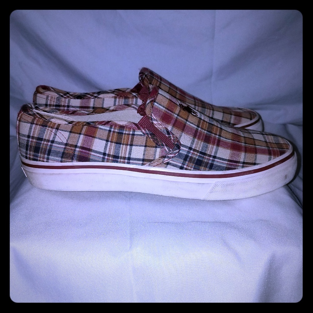 Polo plaid deck shoes